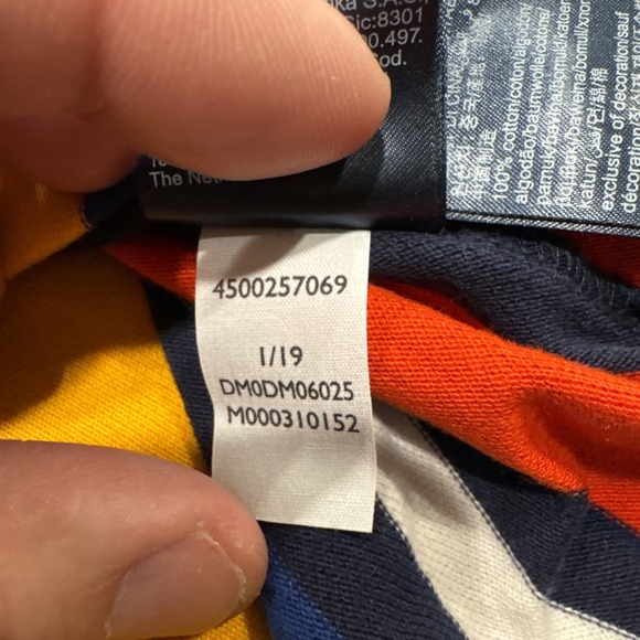 Y2K Tommy Jeans Polo Shirt Men's L Multicolor Vertical Stripe 90s Vintage Cotton - Picture 12 of 16